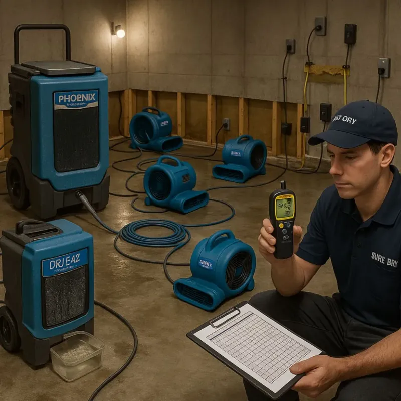 Structural Drying and Dehumidification process in Waukomis, OK